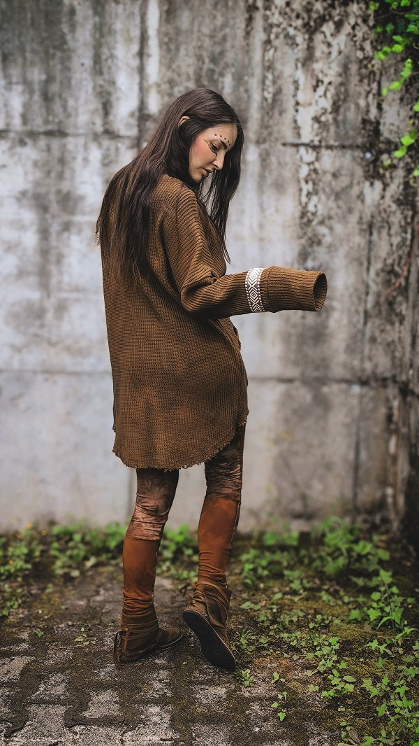 Grobstrick Longsweater Braun