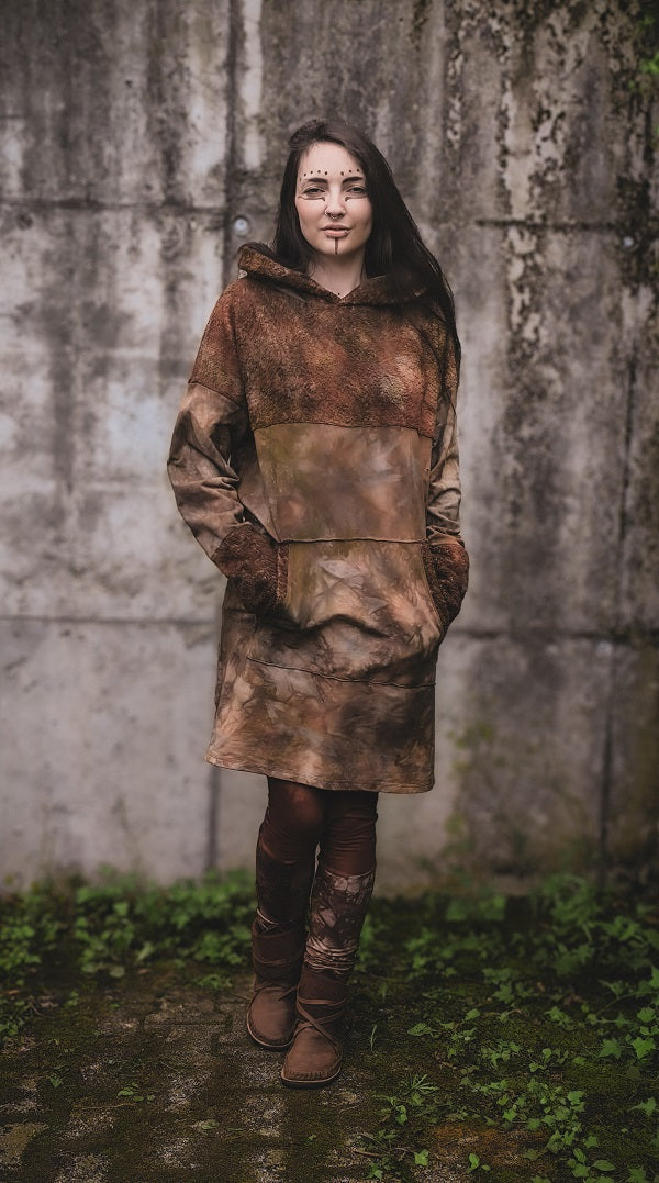 Hoodie dress mocha