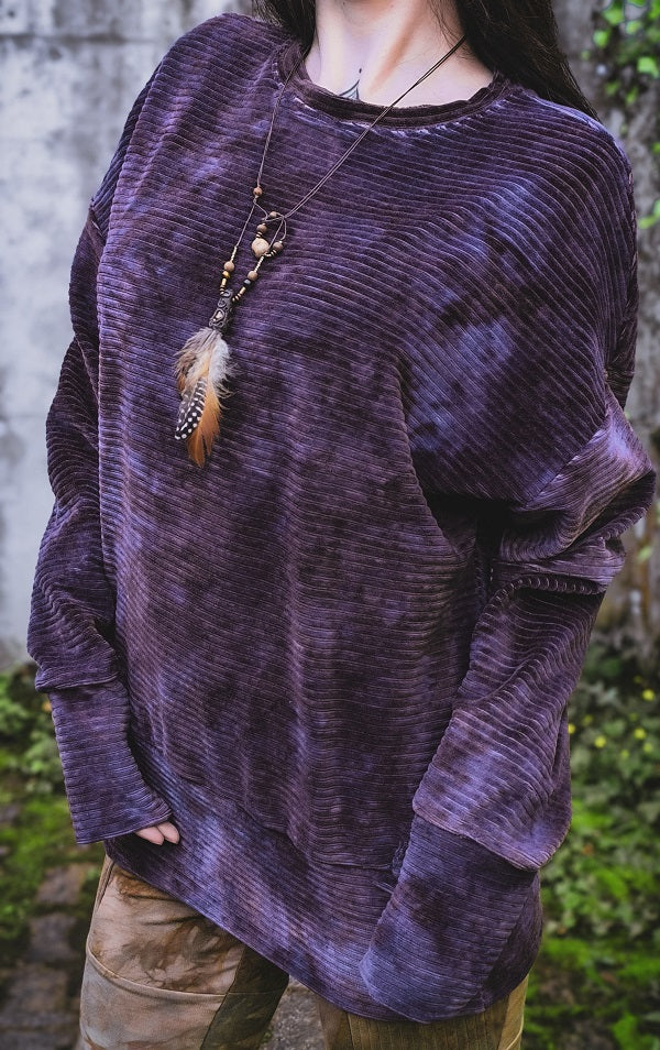 Cordpullover Aubergine