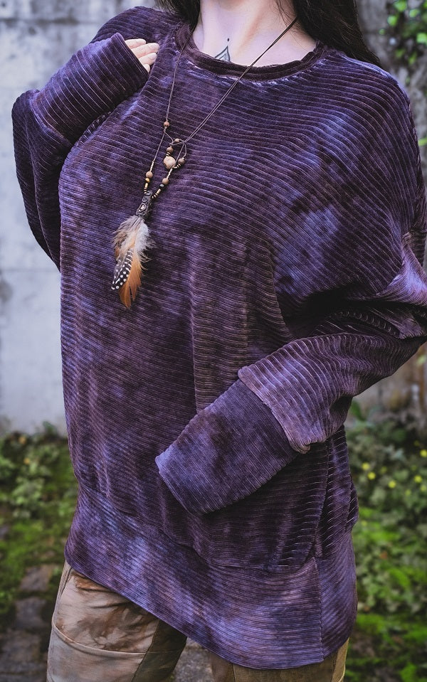 Cordpullover Aubergine