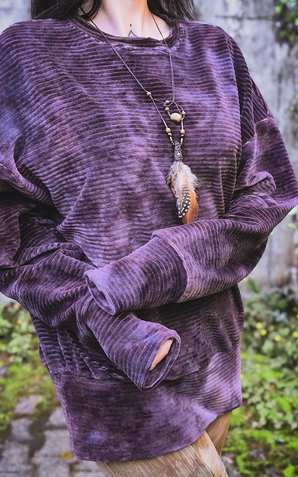 Cordpullover Aubergine