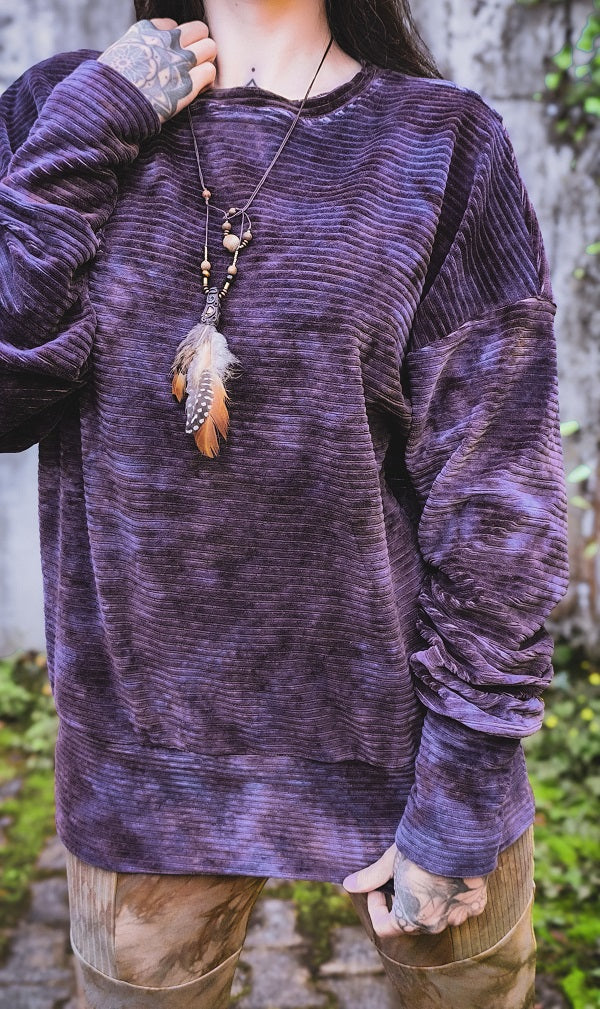 Cordpullover Aubergine