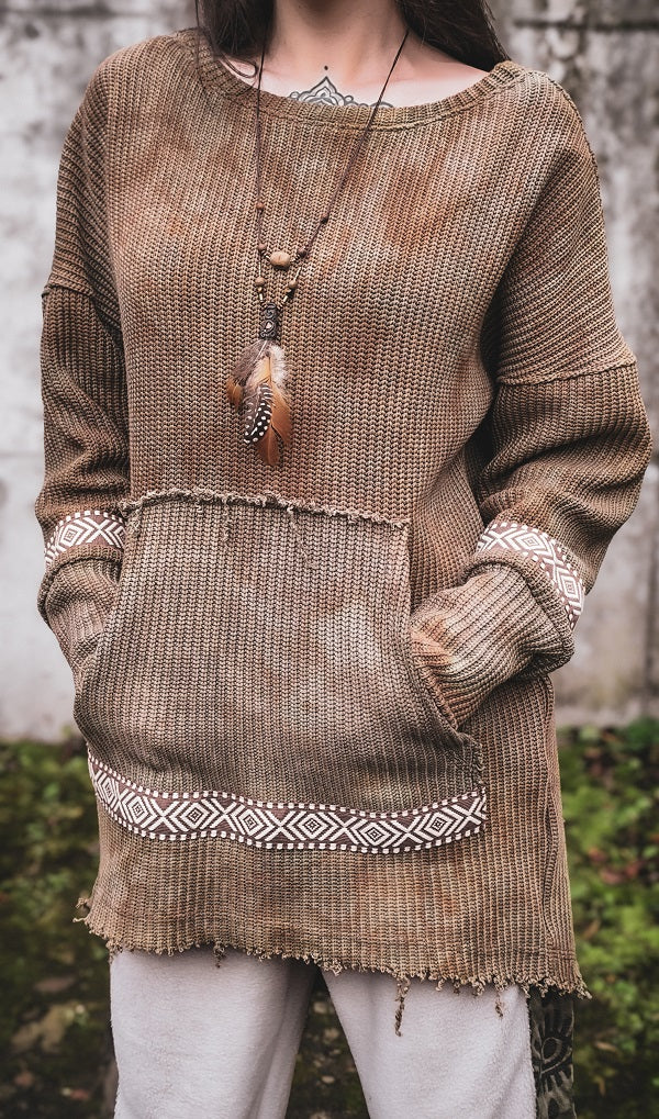 Grobstrick Longsweater Tan