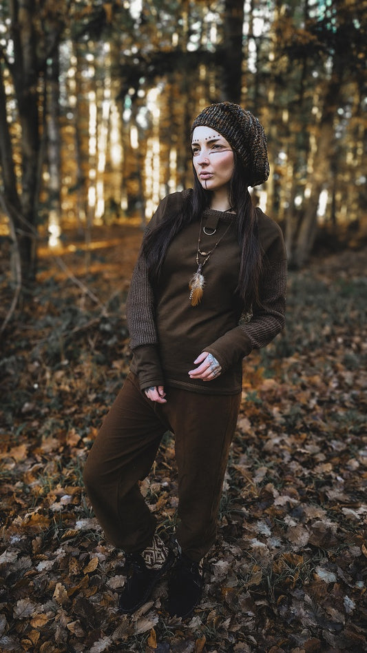 Warme Pluderhose Braun