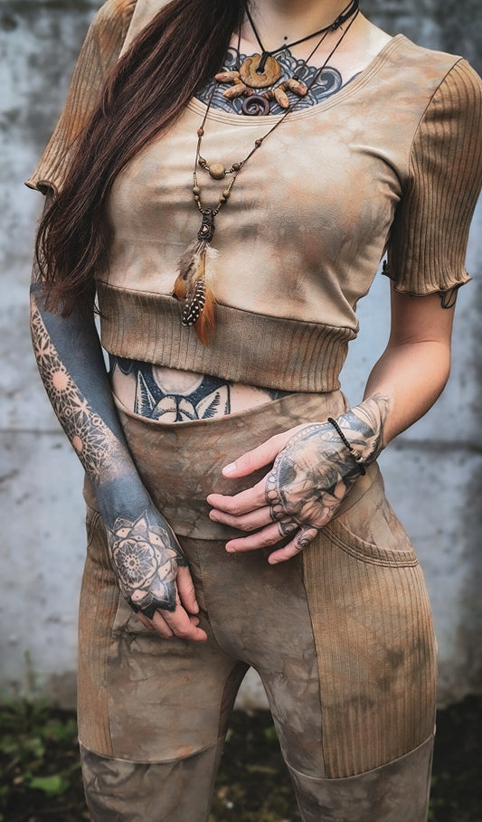 Tan Cropped Shirt