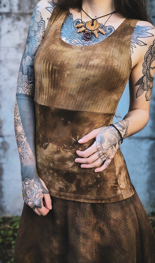 Short Tan Rib Top