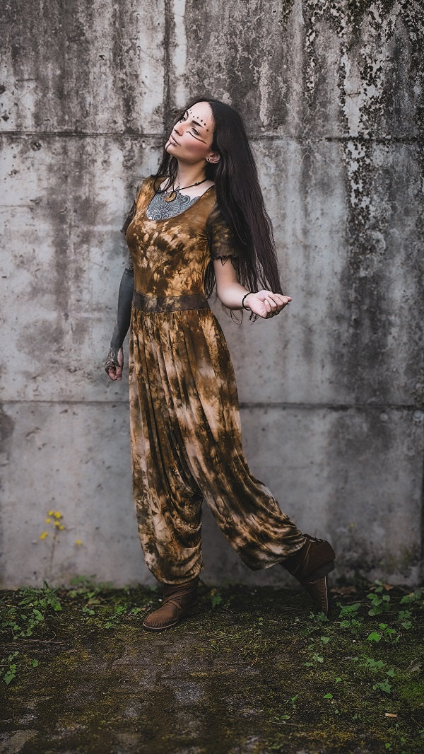 Tan Short Sleeve Jumpsuit