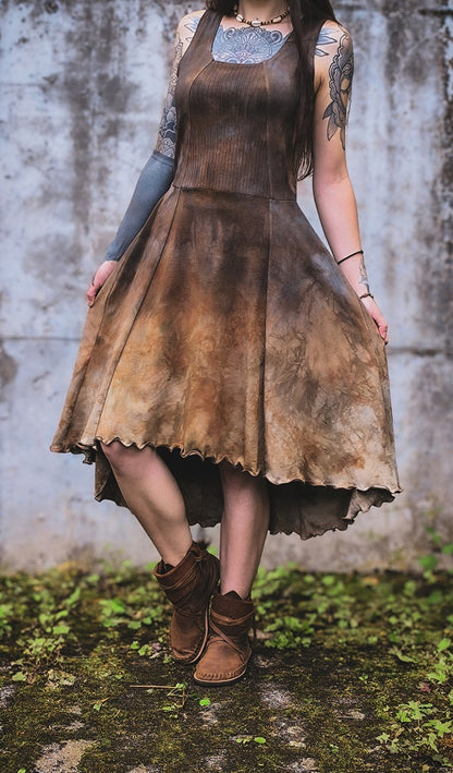 Gradient Tan Vokuhila Dress