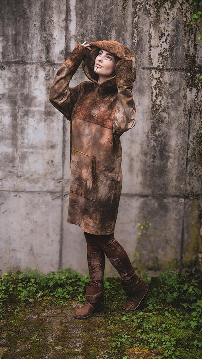Hoodiekleid Mokka