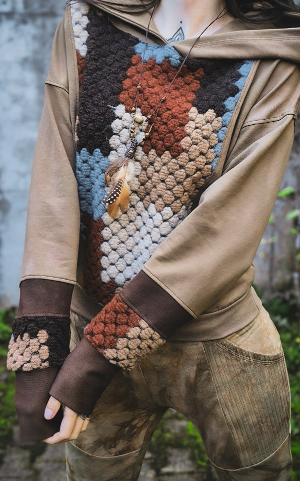 Azteken Patchwork Crophoodie