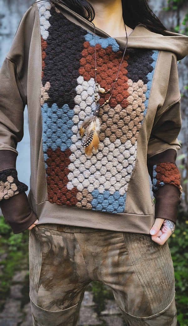 Azteken Patchwork Crophoodie