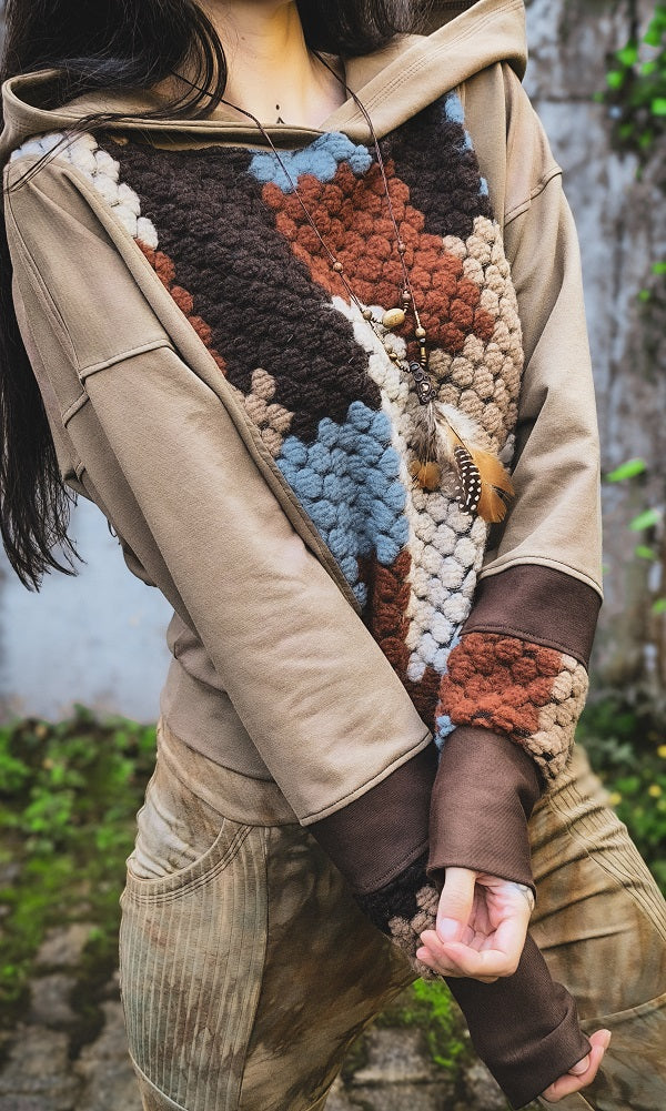 Azteken Patchwork Crophoodie