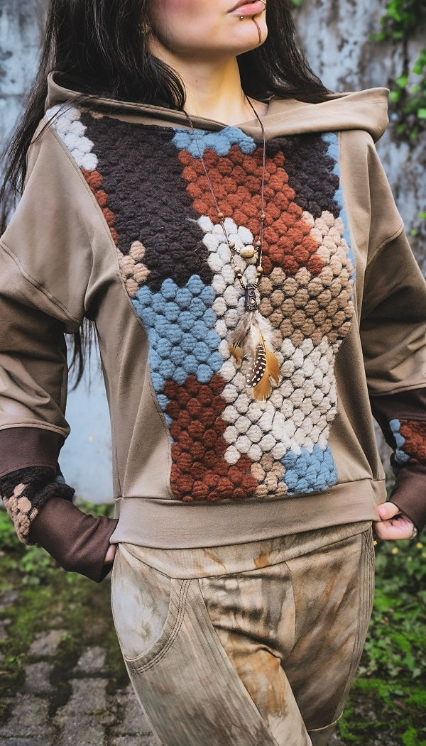Azteken Patchwork Crophoodie