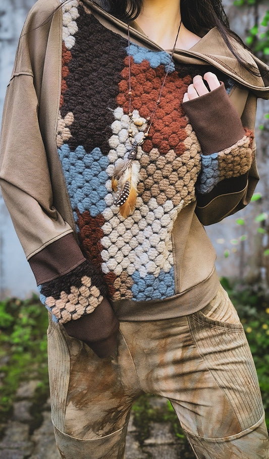 Azteken Patchwork Crophoodie