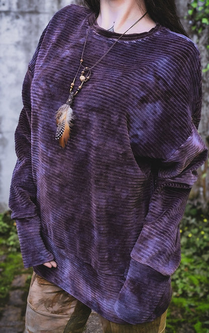 Cordpullover Aubergine