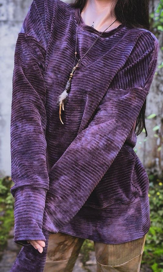 Cordpullover Aubergine