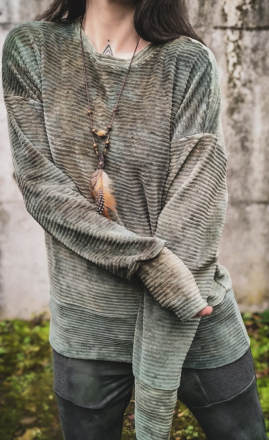 Cordpullover Blautanne