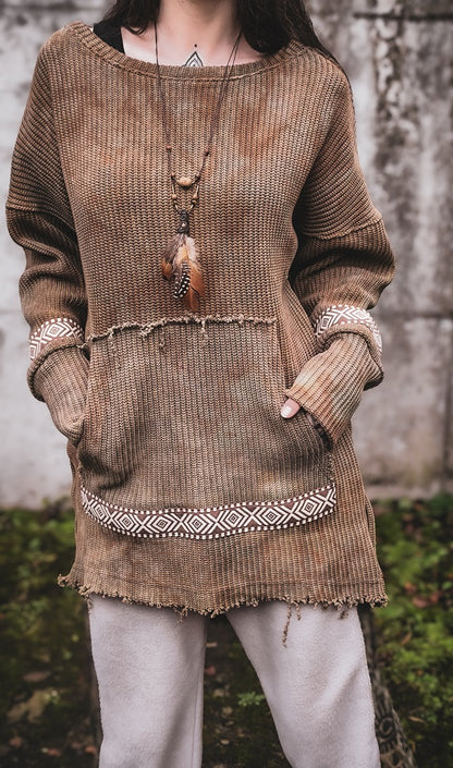 Grobstrick Longsweater Tan