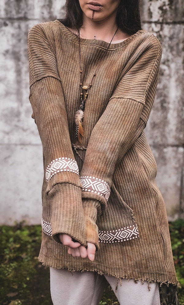 Grobstrick Longsweater Tan