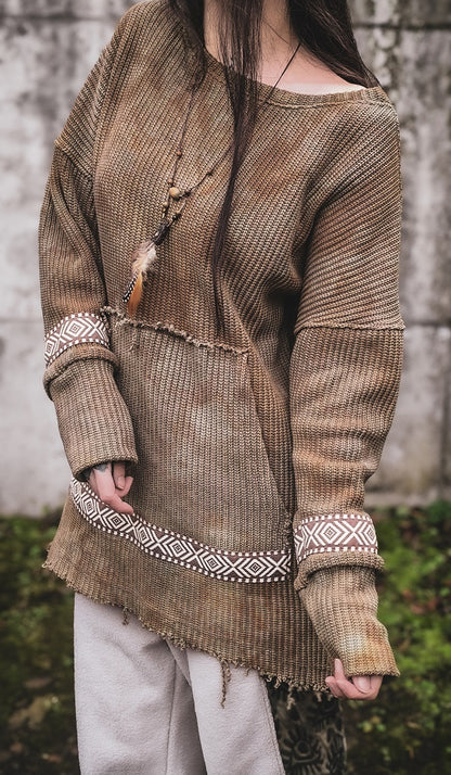 Grobstrick Longsweater Tan