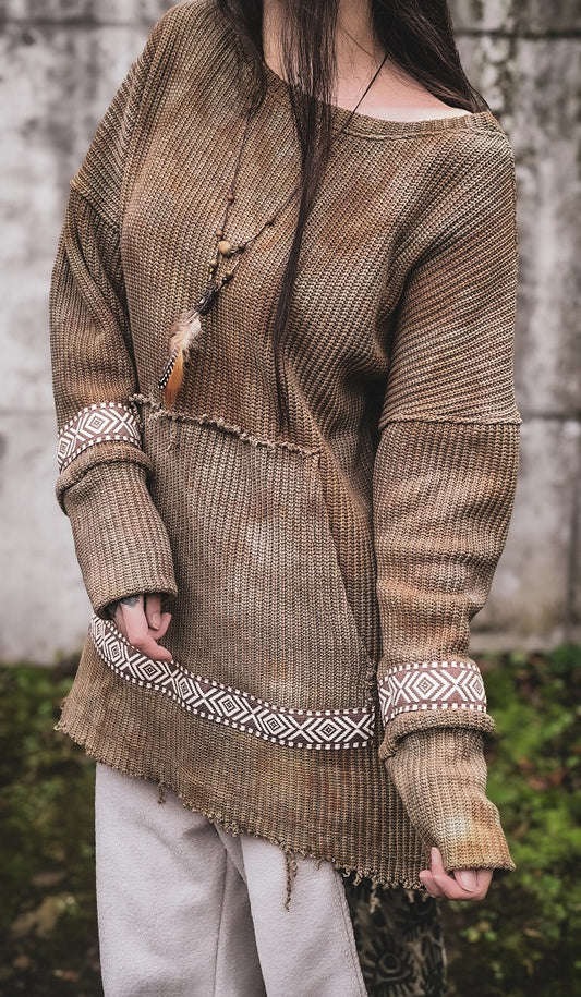 Grobstrick Longsweater Tan