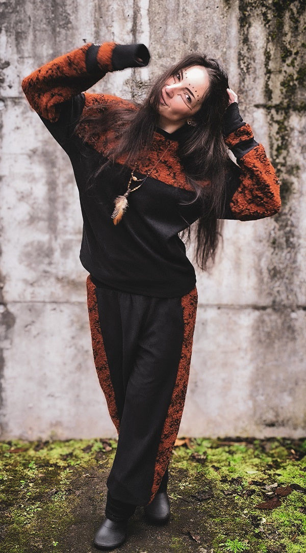 Wollpluderhose Kaminrot