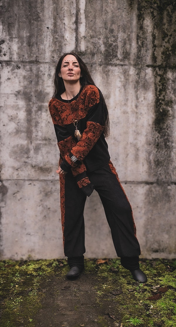 Wollpluderhose Kaminrot