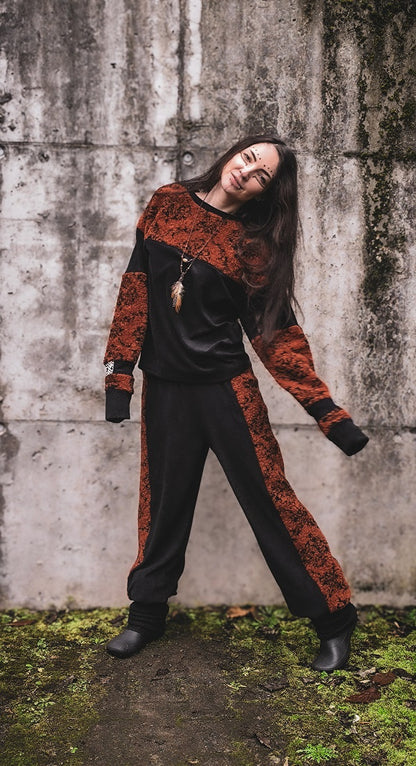 Wollpluderhose Kaminrot