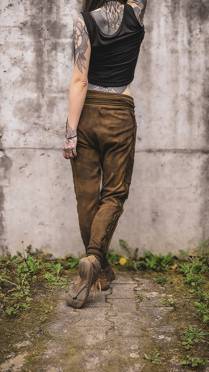 Upcycling Destroyed Jogger Pants Khaki