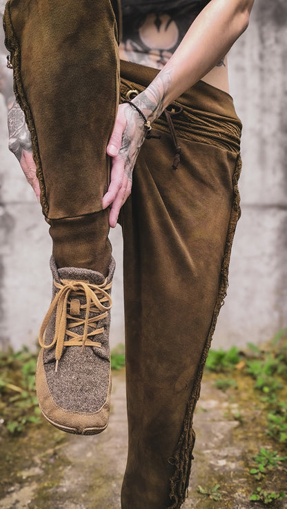 Upcycling Destroyed Jogger Pants Khaki