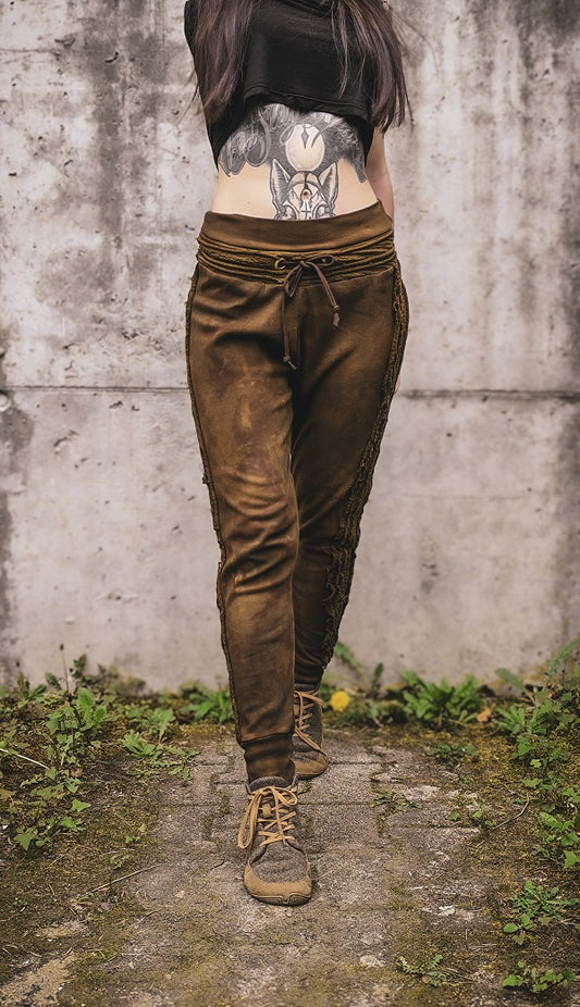 Upcycling Destroyed Jogger Pants Khaki