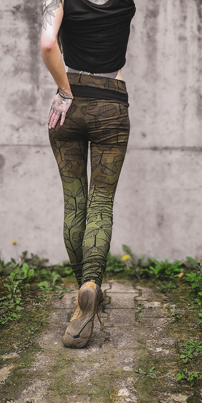 Leggings Leaves Mossy