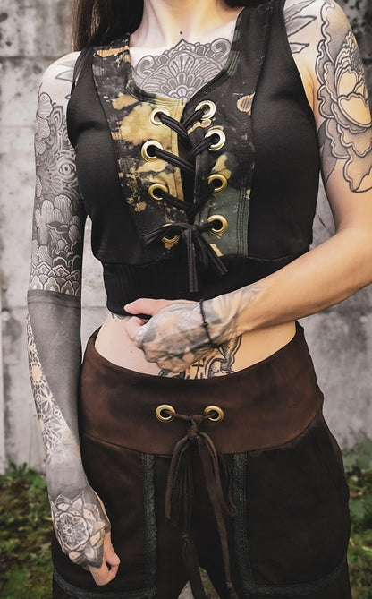 Croptop mit Schnürung Batik