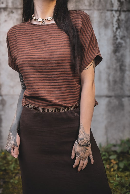 Musselin Streifen Shirt Breit