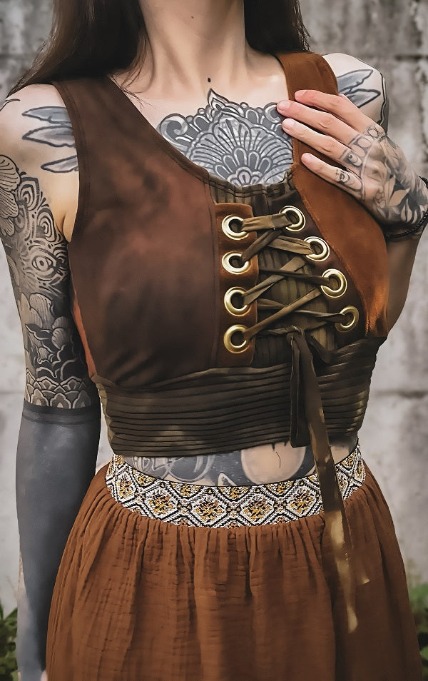 Croptop mit Schnürung Batik