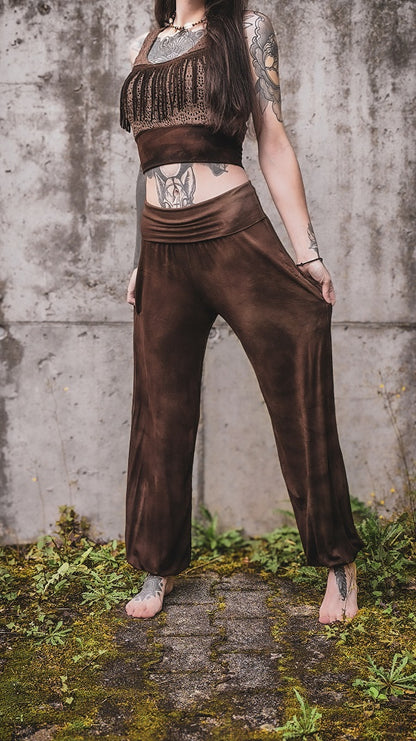 Sommer Pluderhose Braun