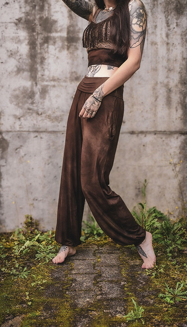 Sommer Pluderhose Braun