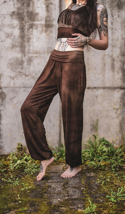 Sommer Pluderhose Braun