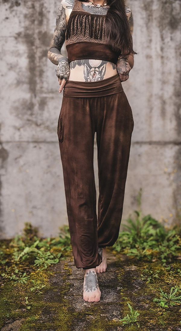 Sommer Pluderhose Braun