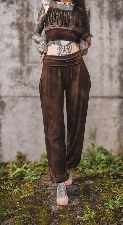 Sommer Pluderhose Braun