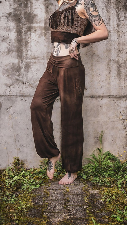 Sommer Pluderhose Braun