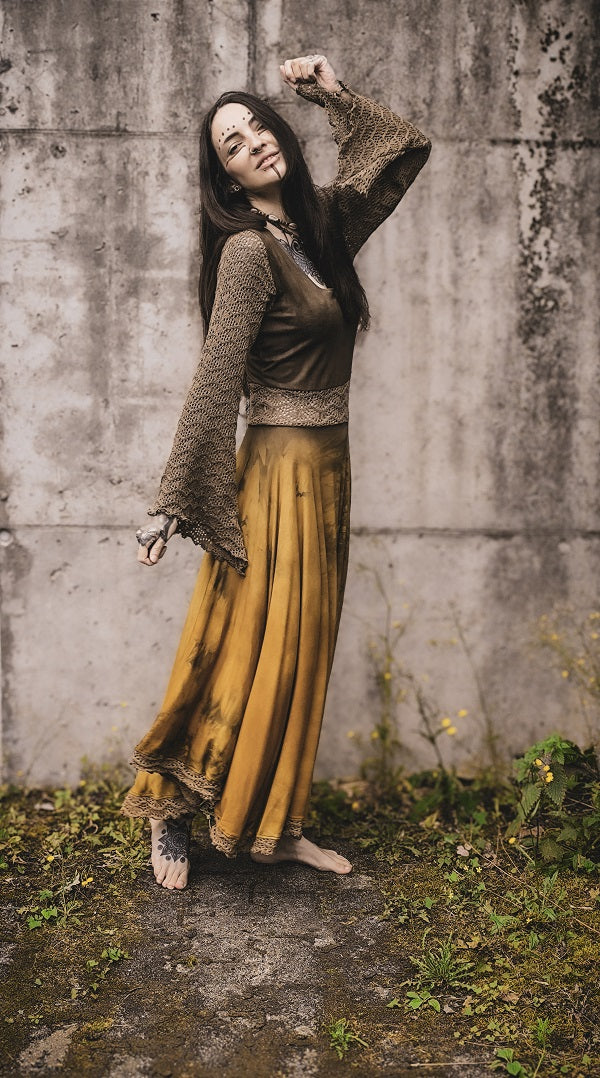 Golden Summer Lace Dress