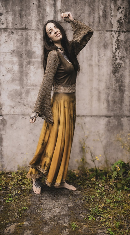 Golden Summer Lace Dress