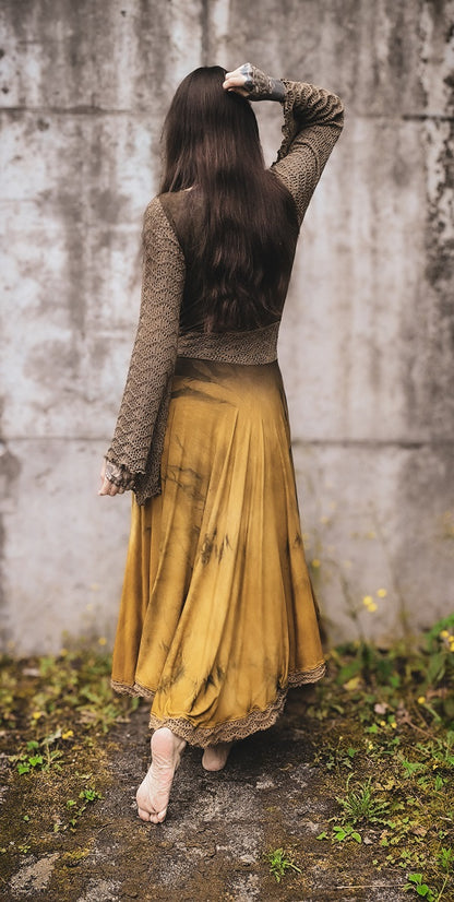 Golden Summer Lace Dress