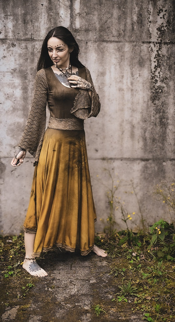 Golden Summer Lace Dress