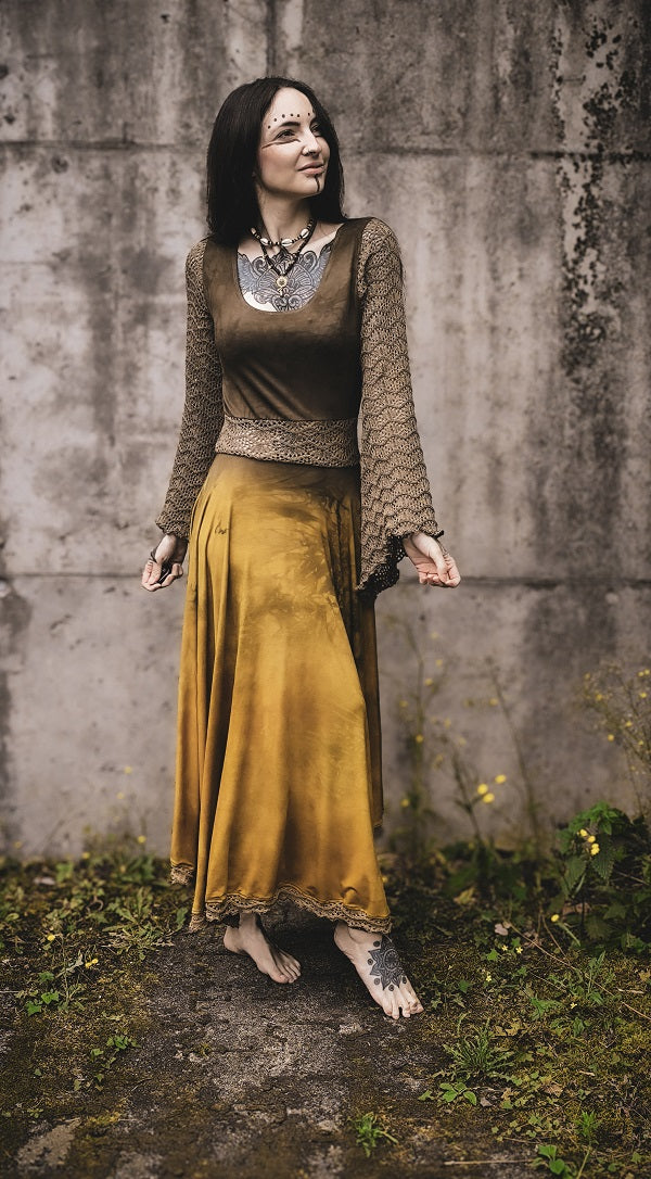 Golden Summer Lace Dress