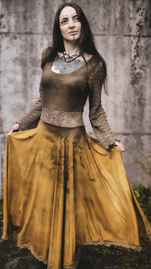 Golden Summer Lace Dress