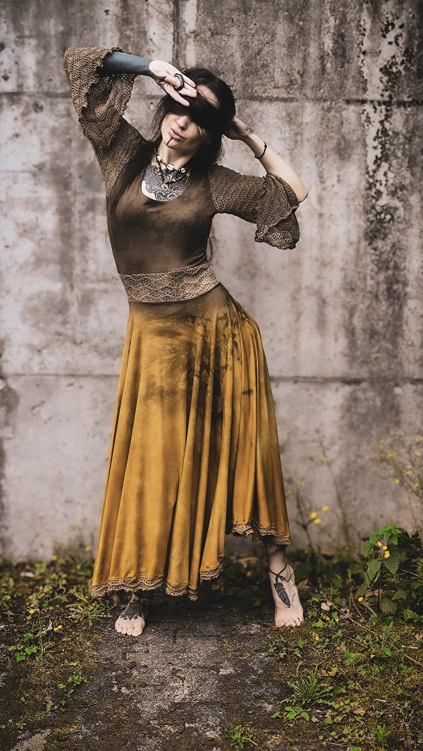 Golden Summer Lace Dress