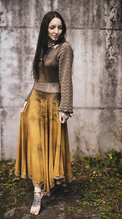 Golden Summer Lace Dress