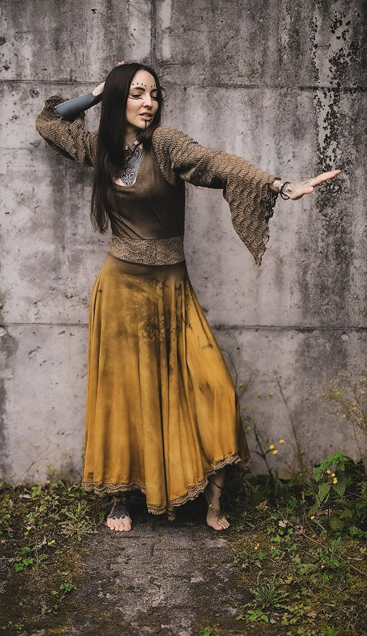 Golden Summer Lace Dress